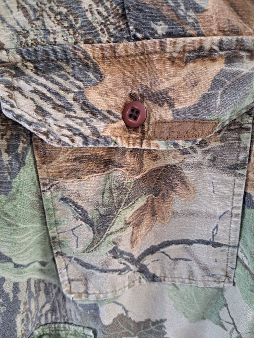 Vintage Woolrich Camo Cargo Pants Adjustable Waist Pockets Mens 36" Leaf Tree - Picture 5 of 13